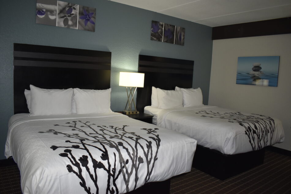 Double queen room with desk, mini-fridge, microwave, pillow-top mattresses, free Wi-Fi, coffee maker at Sleep Inn Knoxville