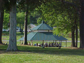 The Cove at Concord Park, a scenic spot for boating, fishing, and picnicking by the lake.